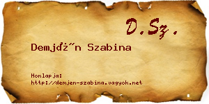 Demjén Szabina névjegykártya